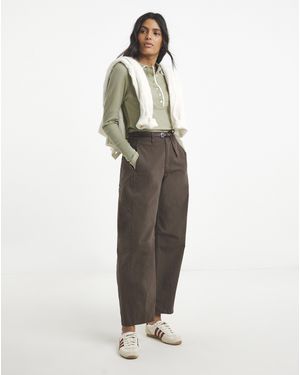 Simply Be Barrel Leg Trouser - Brown