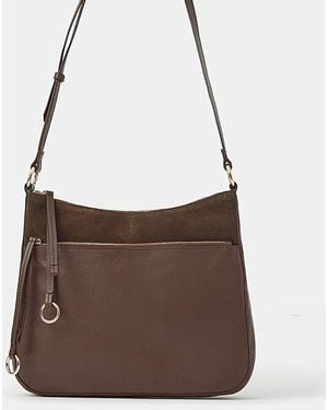 Accessorize Leather Crossbody Bag - Brown