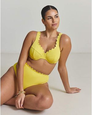 MAGISCULPT Scallop Bikini Bottoms - Yellow