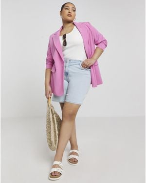 Simply Be Single Breasted Blazer - Pink