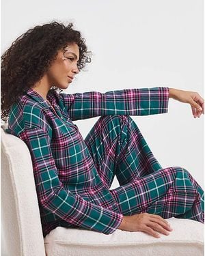 Pretty Secrets Button Up Pj Set - Blue