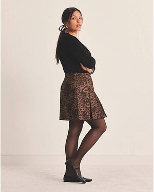 Simply Be Suedette Pleated Mini Skirt - Natural