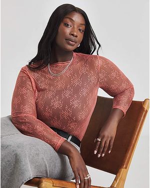 Simply Be Rose Lace Layering Top - Red