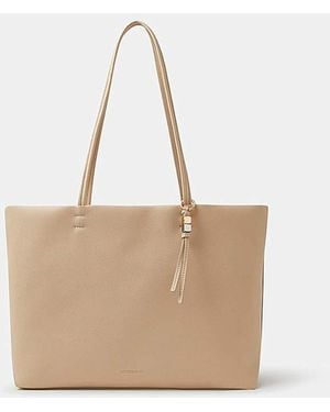 Accessorize Charm Faux Leather Tote Bag - Natural