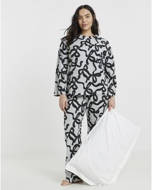 Pretty Secrets Value Bow Print Pyjamas - White