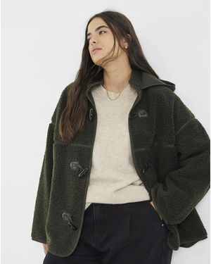 Simply Be Hooded Plushteddy Duffel Coat - Black