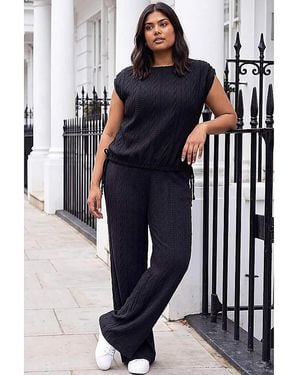 Roman Curve Jacquard Trouser - Blue