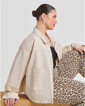 Simply Be Cropped Utility Jacket - Natural