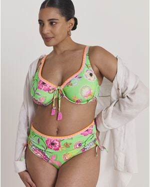 Figleaves Adjustable Leg Bikini Shorts - Green