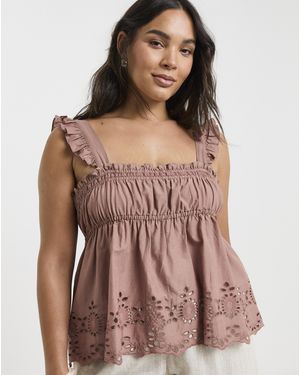 Simply Be Detail Vest - Brown