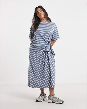 Simply Be Jersey Midi With Side Tie - Blue