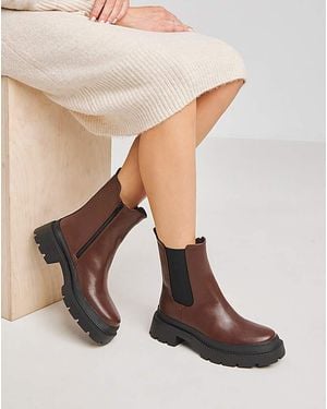 Simply Be Chunky Chelsea Ankle Boots Ex Wide - Natural