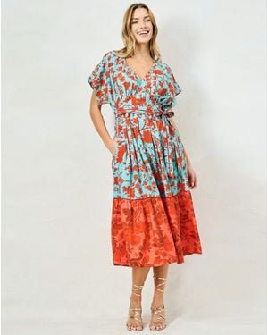 Hope & Ivy Marium Pleated Midaxi Dress - Red