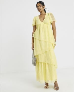 Vila S/S Ankle Layer Dress - Yellow