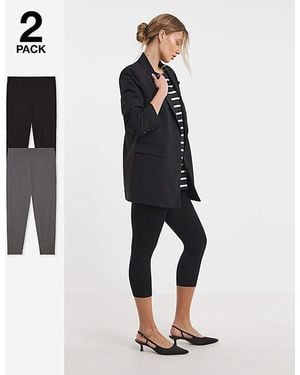 Simply Be 2 Pack Cropped Jersey Leggings - White