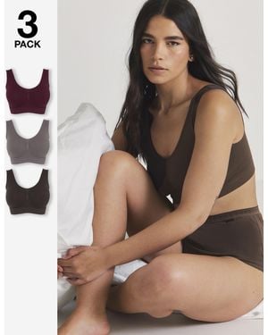 Pretty Secrets 3 Pack Comfort Tops - Brown