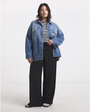 Simply Be Wide Leg Trousers - Blue