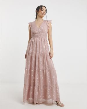 Maya Curve Maya Deluxe Tiered Hem Maxi Dress - Pink