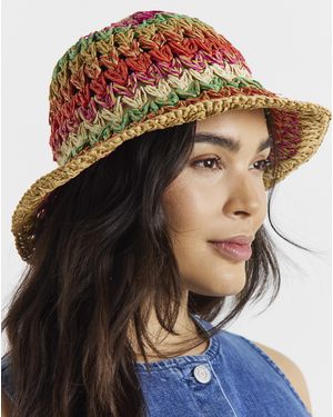 Simply Be Multi Crochet Bucket Hat - Multicolour