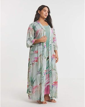 Figleaves Viscose Linen Blend Midi Gown - White