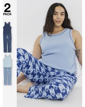 Pretty Secrets 2 Pack Celestial Pyjama Sets - Blue