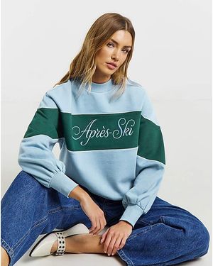 Simply Be Apres Ski Graphic Sweatshirt - Blue
