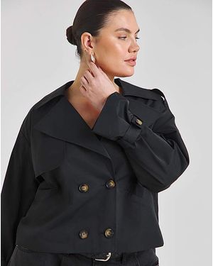 Simply Be Cropped Trench - Black