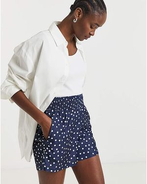 Simply Be Textured Jersey Shirred Waist Short - White