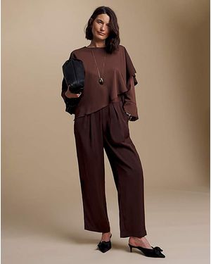 Julipa Satin Straight Leg Trouser - Brown