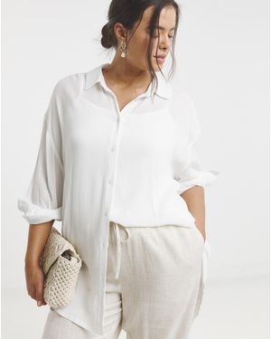 Simply Be Crinkle Shirt - White