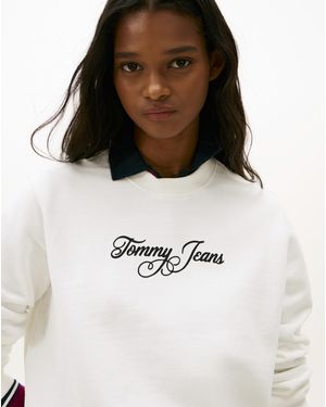 Tommy Hilfiger Logo Crew Sweatshirt - White