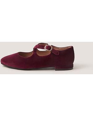 Monsoon Dana Velvet Mary Jane Flats - Brown