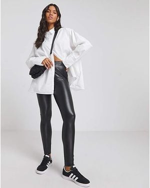 Simply Be Pu Leggings - White