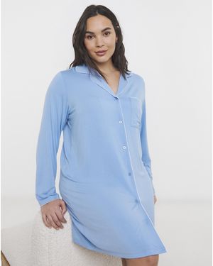 Figleaves Picot Trim Nightshirt - Blue