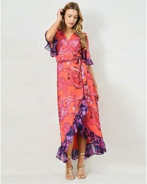 Hope & Ivy Zella Maxi Wrap Dress - Red