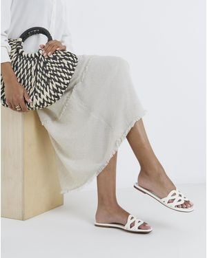 JD Williams Padded Loop Mule Sandal Wide - Metallic