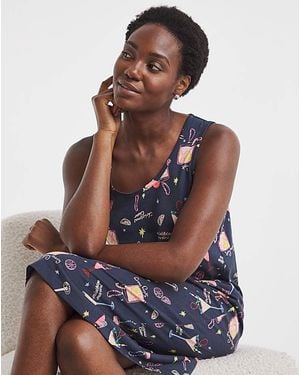 JD Williams Cocktail Print Value Midi Nightie - Blue