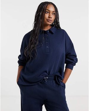 Simply Be Polo Neck Sweatshirt - Blue