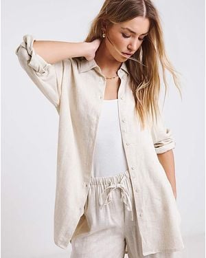 Simply Be Linen Mix Shirt - Natural