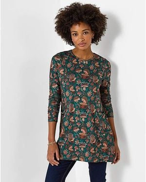 Joe Browns Hedgehog Printed Tunic Top - Green