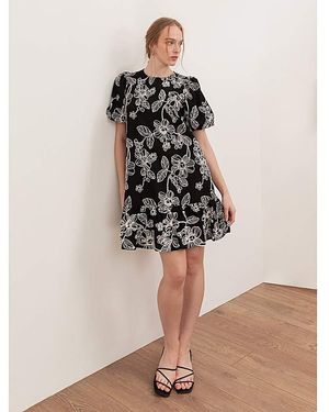 Lovedrobe Embroidered Mini Dress - Natural
