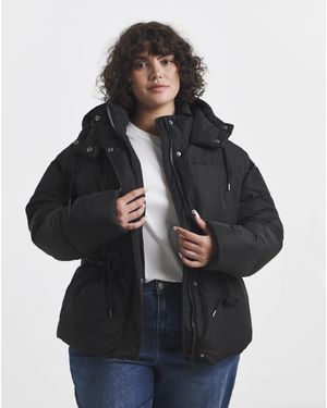 Simply Be Short Padded Coat - Black