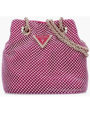 Guess Zalina Diamante Chain Mesh Pouch - Red