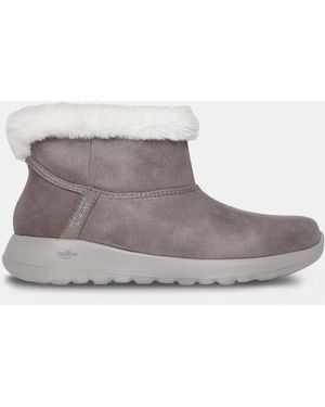 Skechers Slip Ins Boots Wide Fit - Grey