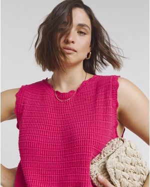 Simply Be Crochet Knitted Vest - Red