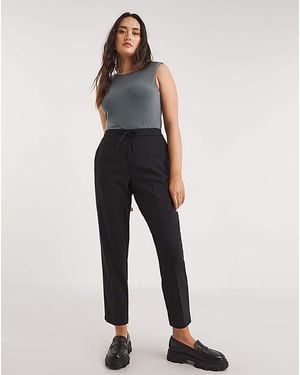 Simply Be Value Tie Waist Workwear Trousers - Blue