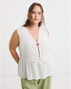 Simply Be Tie Front Camii - White