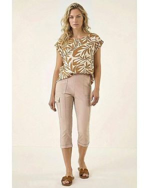Roman Roman Cropped Cargo Stretch Trouser - Natural
