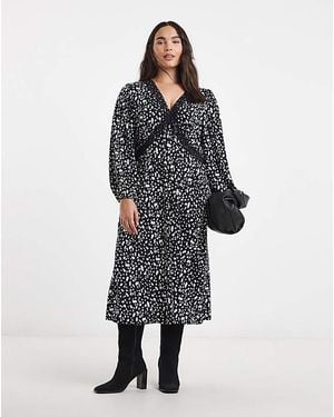 Simply Be Supersoft Lace Trim Midi Dress - Multicolour