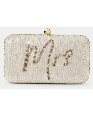 Accessorize Bridal Sequin Clutch Bag - Natural